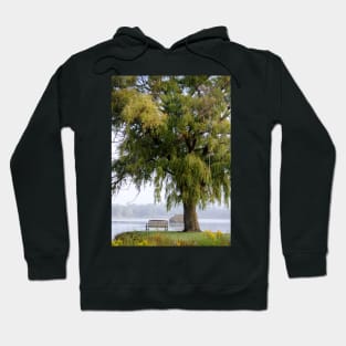 Park bench under the willow Hoodie